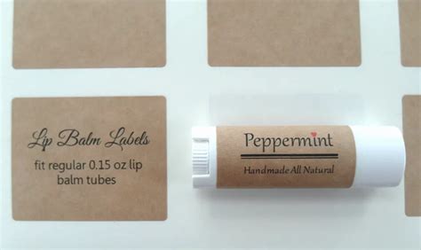 Wholesale Bulk Personalized Custom Vinyl Tube Kraft Lip Balm Label