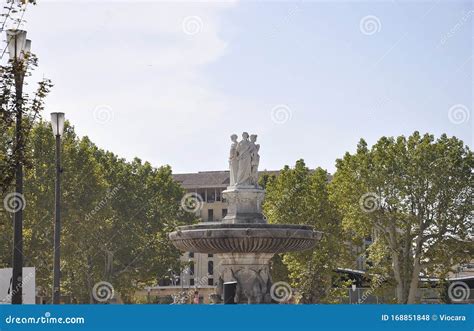 Aix En Provence Th September Fontaine De La Rotonde Fountain From