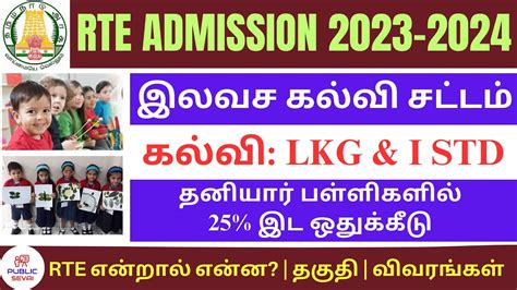 Rte Admission 2023 24 Tamilnadu Tamil Nadu Rte Admission Online 2023