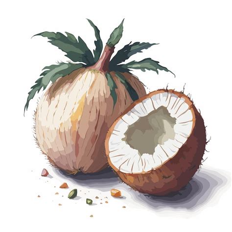 Premium Vector Vector Illustration Of A Coconut