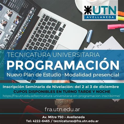 UTN AVELLANEDA NUEVO PERIODO DE INSCRIPCIÓN A LA TECNICATURA