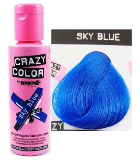 Crazy Color Crazy Colour Sky Blue 100ml Four Bottles Semi Permenant Hair Dye Crazy Color By