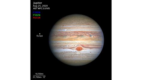 Hubbles Red White And Blue View Presents Jupiter In Different Colors