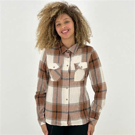 Camisa Xadrez Feminina Flanela Manga Longa Mosaico