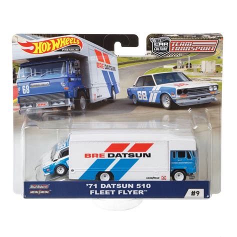 โมเดลรถเหล็ก Hot Wheels Team Transport 9 71 Datsun 510 Fleet Flyer