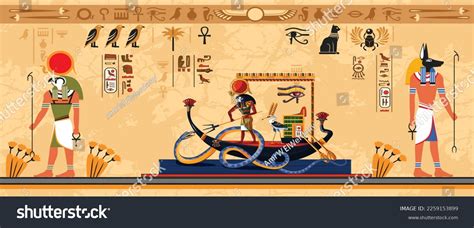 Ancient Papyrus Hieroglyphics Egyptian Symbols Ancient Stock Vector (Royalty Free) 2259153899 ...