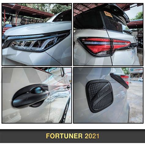 Matt Black Garnish Cover Combo Set For Fortuner X Q V