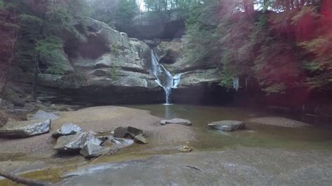 Cedar Falls In Hocking Hills State Park Drone Footage Waterfall