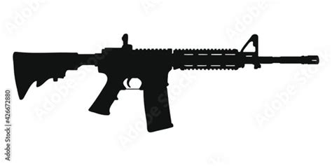 M4 Assault Rifle Silhouette Vector De Stock Adobe Stock