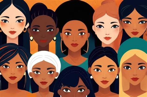 Female Diverse Faces Of Different Ethnicity Poster Women Empowerment