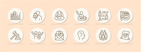 Iconos De Elecciones Configurados Estadísticas De Lentes De Ampliación