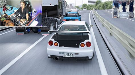 POV SOLO RUN NISSAN SKYLINE GTR R34 STEERING WHEEL PEDAL CAM