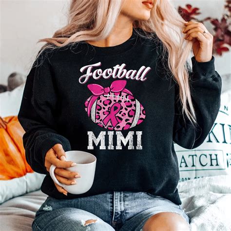 Football Mimi Breast Cancer Awareness Pink Ribbon Leopard Shirt