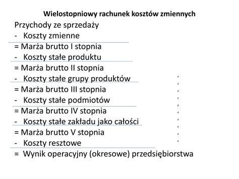 PPT Rachunek kosztów zmiennych PowerPoint Presentation free download