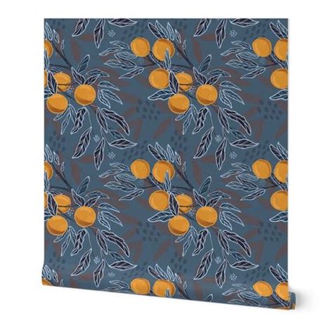 Orange Grove Wallpaper | Spoonflower