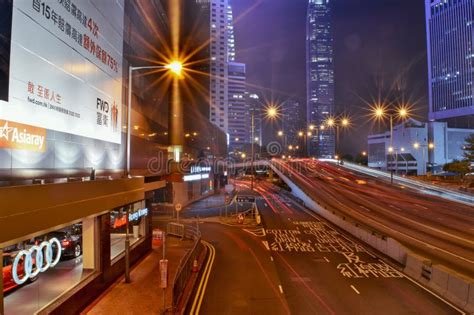 Hong Kong streets at night editorial stock image. Image of hongkong ...