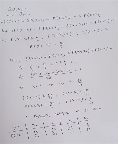 Let X Be A Random Variable Which Assumes Values X1 X2 X3 X4 Such