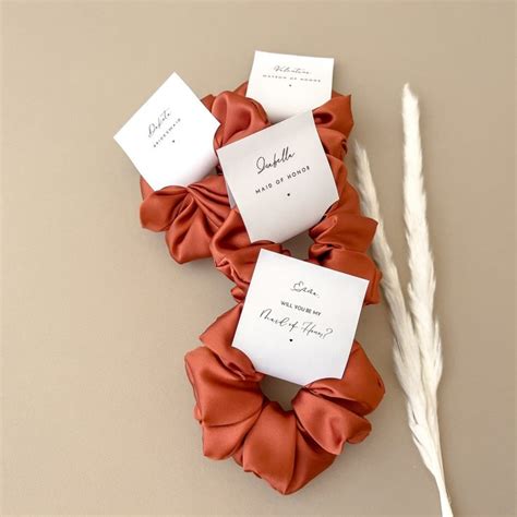 Bridesmaid Hair Ties Personalized Terracotta Bridesmaid Proposal