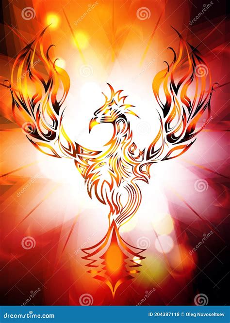 Phoenix Rising Abstract Vector Logo Template. Flying Fire Bird ...