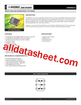 VSMF05LCC 12 Datasheet PDF Protek Devices