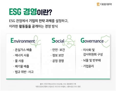 대웅제약 Esg① 피할 수 없는 시대의 흐름 기업의 지속가능경영 기준 ‘esg 대웅제약 뉴스룸