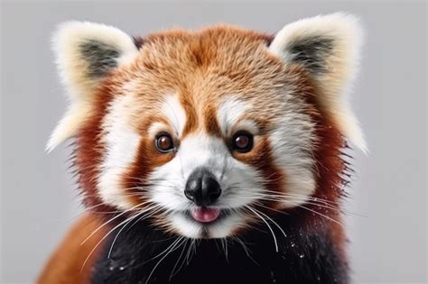 Imagem da linda cabeça de panda vermelho ilustração de animais