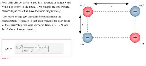 Solved Four Point Charges Are Arranged In A Rectangle Of