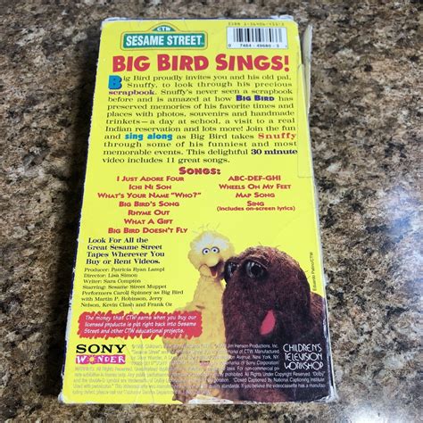 Sesame Street Big Bird Sings Vhs 1995 For Sale Online Ebay