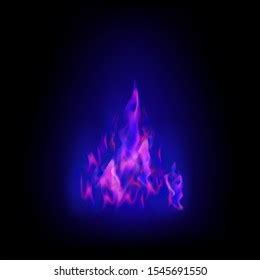 Bright Blue Fire Flames Vector Realistic Stock Vector Royalty Free