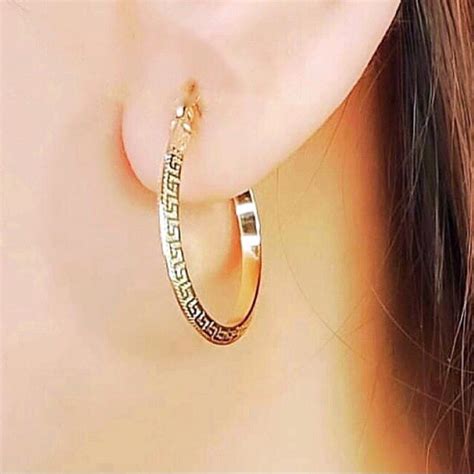 Nasasangla K Saudi Gold Hoop Earrings Lazada Ph