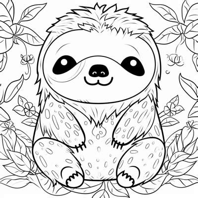 Coloring Pages Bookmarks Sloth Coloring Pages