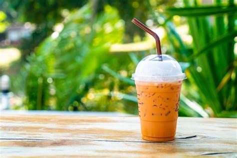 Premium Photo Iced Thai Milk Tea Cup