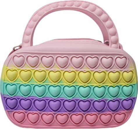 Pop It Tas Fidget Toys Regenboog Pastel Antistress X Cm