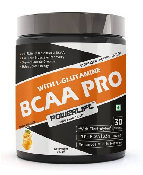 PowerLift BCAA Pro 300gm Orange With Electrolytes Glutamine Muscle