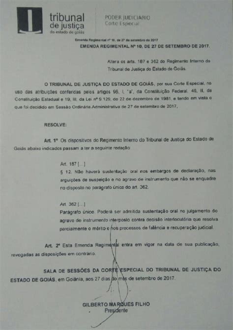 TJ GO amplia possibilidade de sustentação oral Migalhas