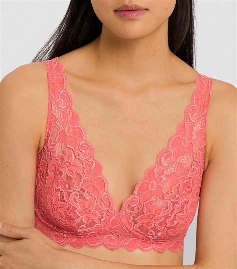 Womens Hanro Orange Lace Moments Soft Cup Bra Harrods Countrycode