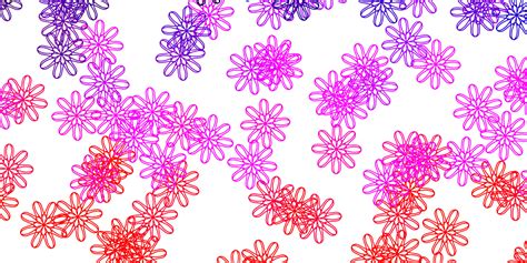 Light Purple Pink Vector Doodle Pattern With Flowers 13359873 Vector