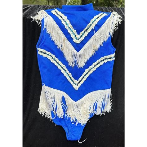 Costumes Vtg 198s Sequin Fringe Bodysuit Majorette Twirl Algy Dance