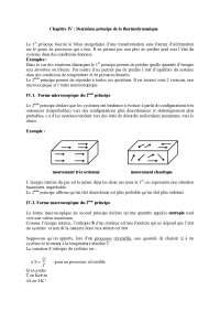 Notes sur le deuxième principe de la thermodynamique Docsity