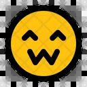 Creepy smile Emoji Icon - Download in Colored Outline Style