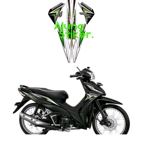 Jual STIKER STRIPING LIS BODY MOTOR HONDA REVO FIT FI 2015 FULL HITAM