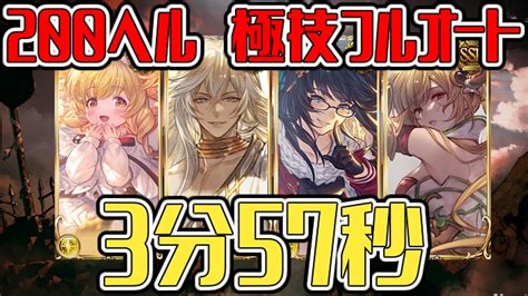 【グラブル】光古戦場 200ヘル 極技 フルオート 最速3分57秒～4分20秒前後 エフェスなし【gbf】light Unite And