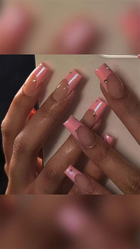 Pink Nails Inspo And Ideas Pink Tip Nails Pink Line Nails Pink