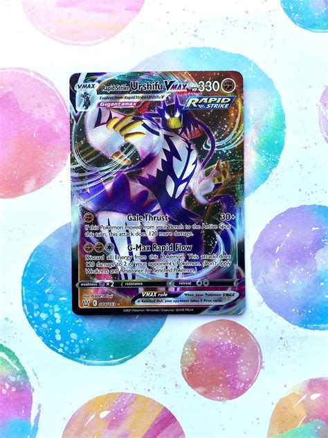 Pokemon Rapid Strike Urshifu Vmax Ultra Rare Full Art Card Real Authentic Etsy