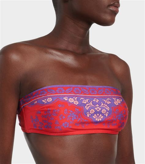 Raie Printed Bandeau Bikini In Red Zimmermann Mytheresa