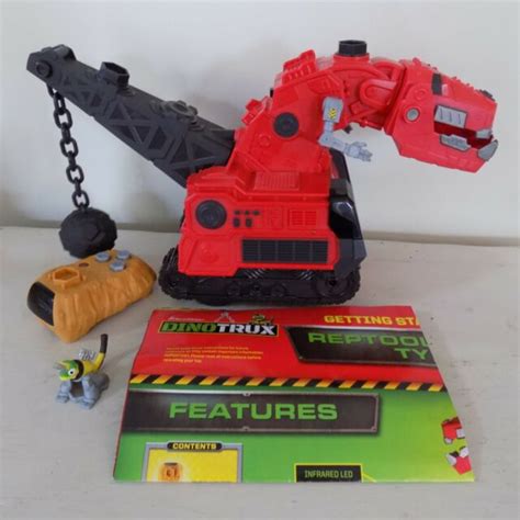 Dinotrux Reptool Ty Rux Remote Control Dinosaur Truck Red Wrecking Ball Ebay