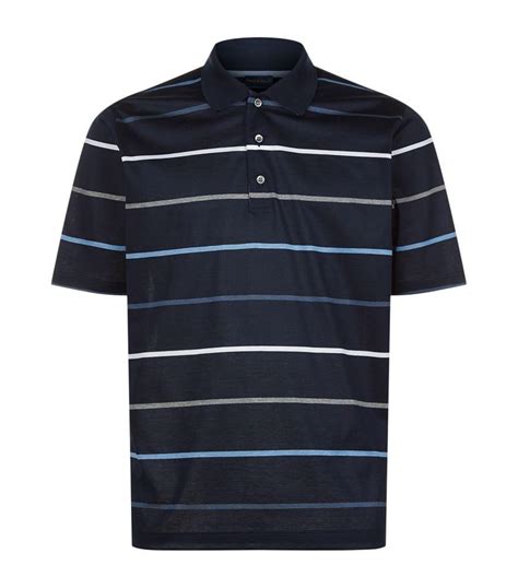 Paul And Shark Striped Thin Polo Shirt In Blue For Men Lyst