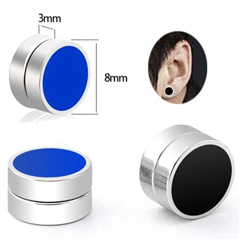 Aliexpress Buy Pair Stainless Titanium Steel Blue Magnetic