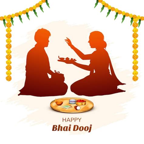 Free Vector Indian Festival Happy Bhai Dooj Concept Design