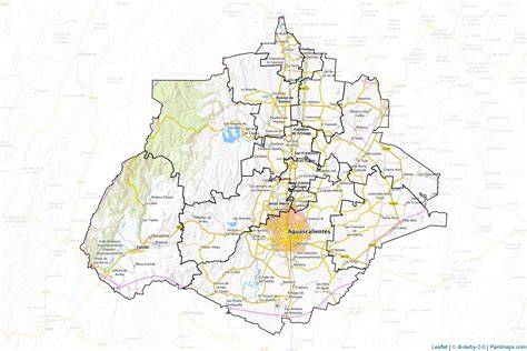 Crea Mapas Imprimibles De Aguascalientes Con Enmascaramiento Recorte